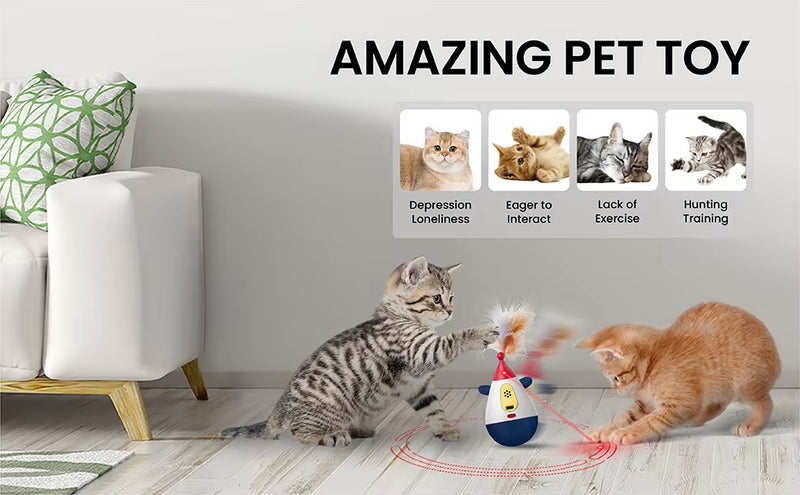 Automatic Interactive Cat Laser Toy, Rechargeable Motion Cat Toy with Rotating Laser, Indoor Exercise Toy for Cats and Kittens