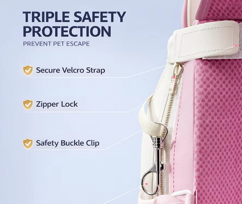 Pet Carrier Backpack for Cats and Small Dogs, Breathable Travel Backpack with Comfortable Shoulder Straps, Portable Hands-Free Pet Backpack for Hiking, Walking and Daily Outings