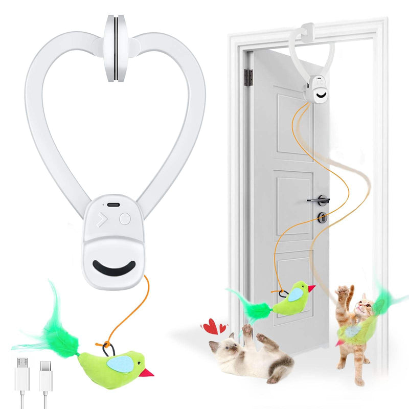 Automatic Flying Bird Cat Toy, Electric Feather Wand Toy for Indoor Cats, Interactive Rechargeable Cat Teaser Toy for Exercise and Play