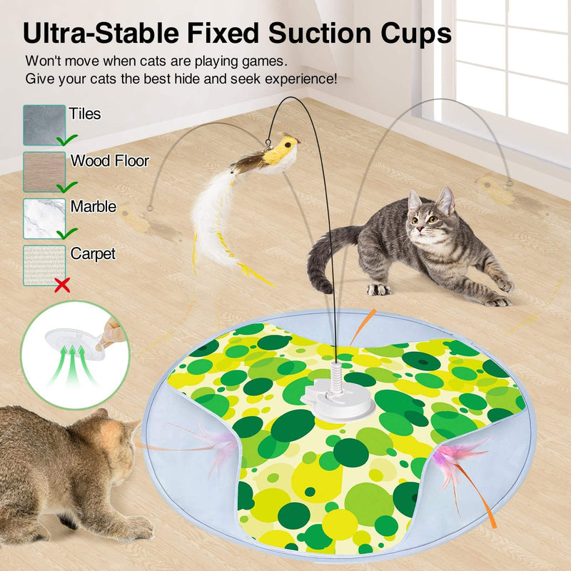 Interactive Motion Feather Cat Toy, Rechargeable Automatic Cat Teaser Toy for Indoor Cats, Moving Feather Toy for Chasing, Exercise and Play