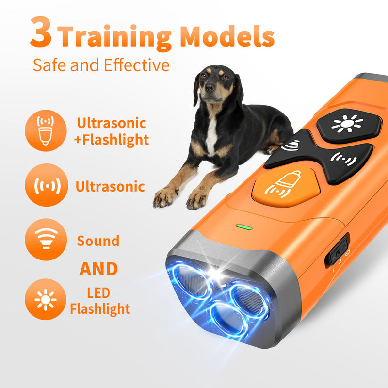 Ultrasonic Dog Training Device, Portable Anti-Bark Training Tool for Dogs, Handheld Dog Behavior Training Aid for Barking, Recall and Daily Training