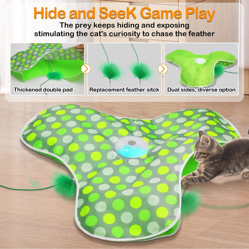 Catnip Hide and Seek Cat Toy, Interactive Plush Cat Toy for Indoor Cats, Soft Catnip Toy for Chasing, Pouncing and Play