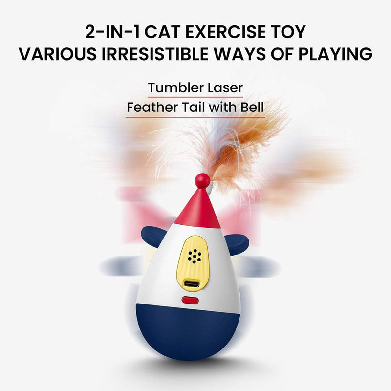Automatic Interactive Cat Laser Toy, Rechargeable Motion Cat Toy with Rotating Laser, Indoor Exercise Toy for Cats and Kittens
