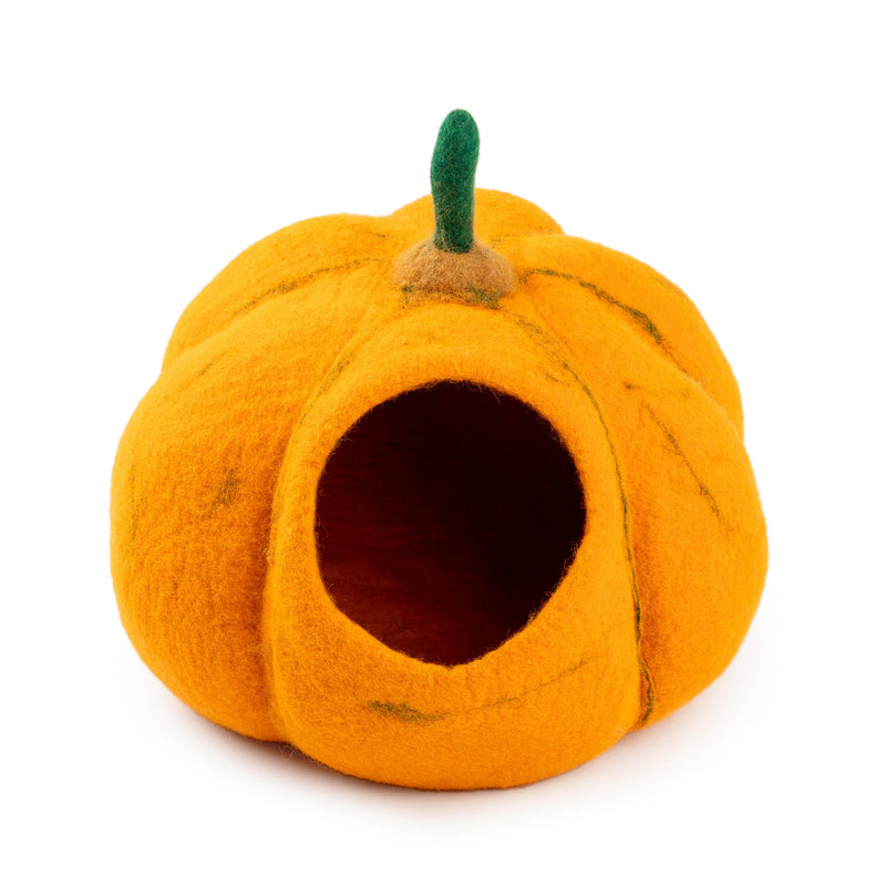 Handcrafted Wool Felt Cat Cave, Cozy Hideaway Bed for Cats, Modern Indoor Cat House with Soft Cushion