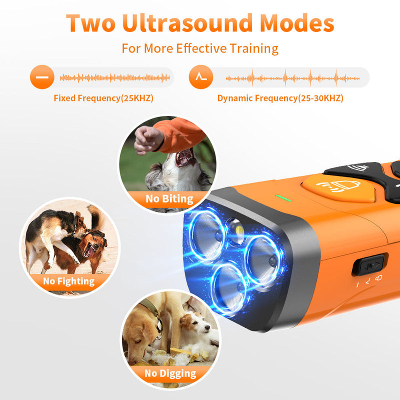 Ultrasonic Dog Training Device, Portable Anti-Bark Training Tool for Dogs, Handheld Dog Behavior Training Aid for Barking, Recall and Daily Training