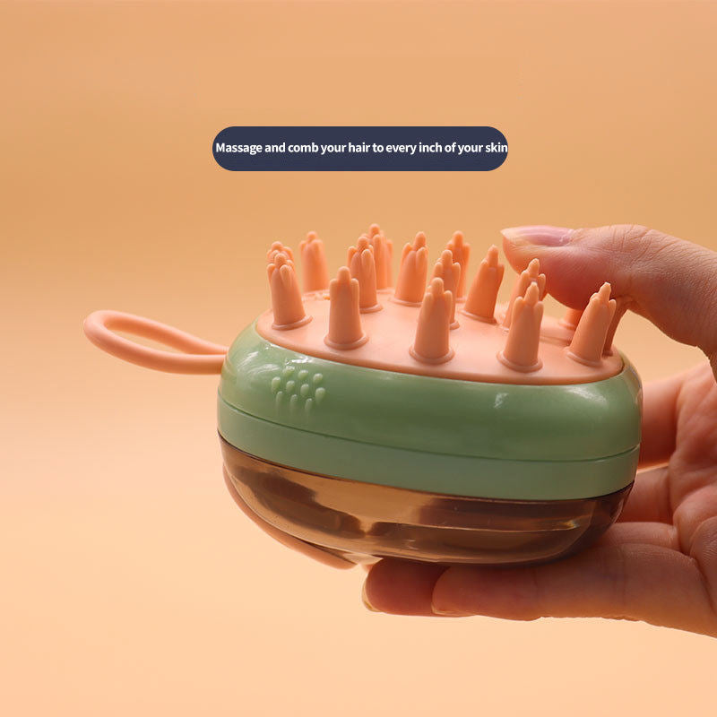 Pet Bath Brush for Dogs and Cats, Soft Silicone Grooming Brush with Shampoo Dispenser, Massage Scrubber for Bathing, Cleaning and Deshedding