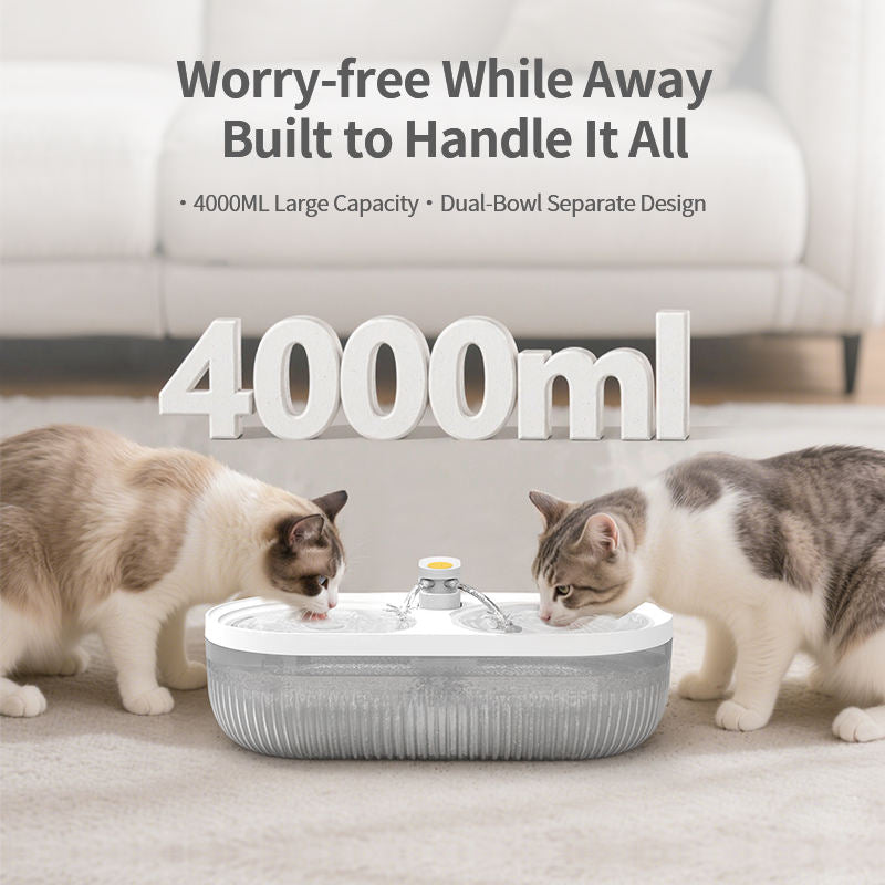 Automatic Pet Water Fountain for Cats and Dogs, Circulating Water Dispenser with Filtration System, Quiet Pet Drinking Fountain for Indoor Cats, Dogs and Small Pets