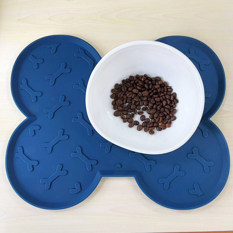 Silicone Pet Feeding Mat for Dogs and Cats, Waterproof Food and Water Bowl Mat with Raised Edge, Easy-Clean Pet Placemat for Daily Feeding