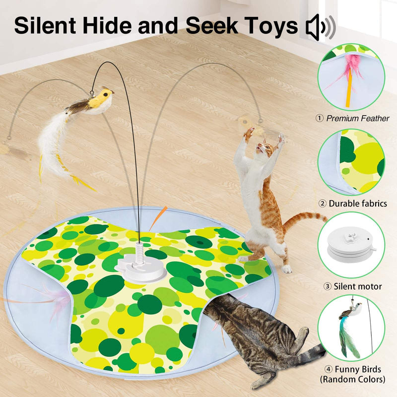 Interactive Motion Feather Cat Toy, Rechargeable Automatic Cat Teaser Toy for Indoor Cats, Moving Feather Toy for Chasing, Exercise and Play