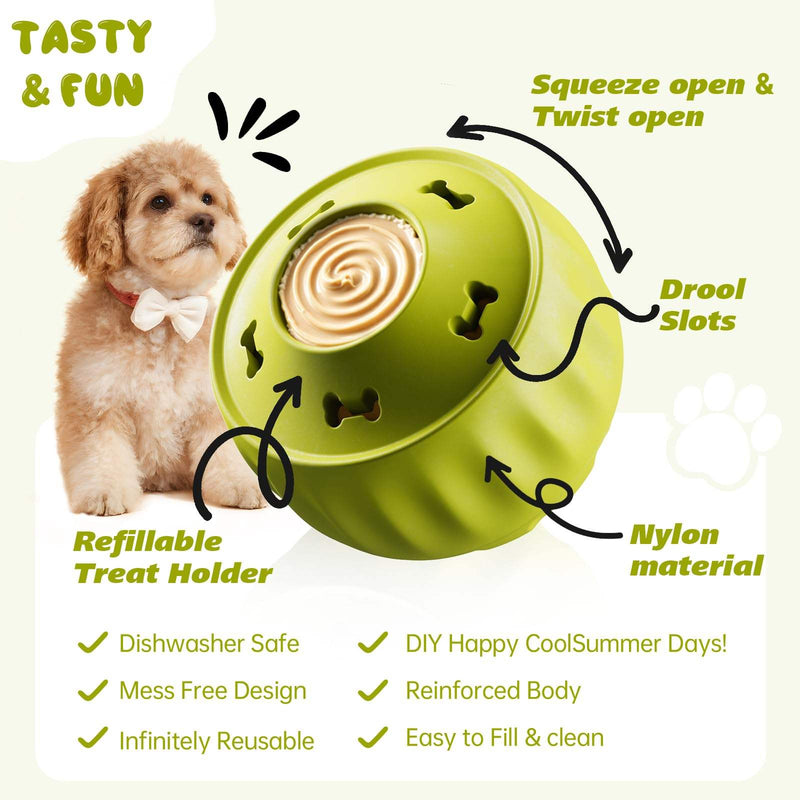 Fillable Freezable Dog Chew Toy, Durable Treat Dispensing Toy for Dogs, Interactive Chew Toy for Teething, Training, Boredom Relief and Mental Stimulation