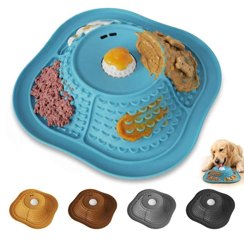 Silicone 2-in-1 Slow Feeder Mat for Dogs and Cats, Pet Lick Mat and Feeding Mat, Easy-Clean Slow Eating Bowl Mat for Daily Meals and Treats