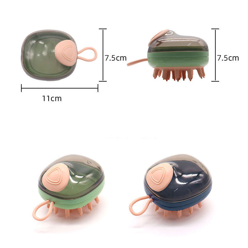 Pet Bath Brush for Dogs and Cats, Soft Silicone Grooming Brush with Shampoo Dispenser, Massage Scrubber for Bathing, Cleaning and Deshedding