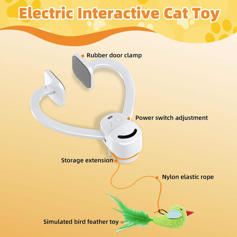 Automatic Flying Bird Cat Toy, Electric Feather Wand Toy for Indoor Cats, Interactive Rechargeable Cat Teaser Toy for Exercise and Play