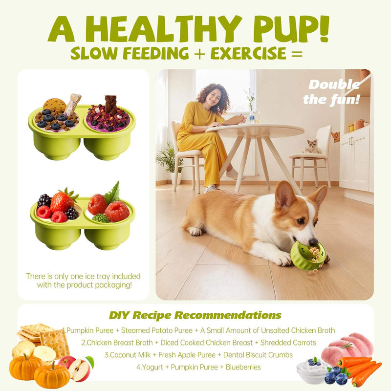 Fillable Freezable Dog Chew Toy, Durable Treat Dispensing Toy for Dogs, Interactive Chew Toy for Teething, Training, Boredom Relief and Mental Stimulation