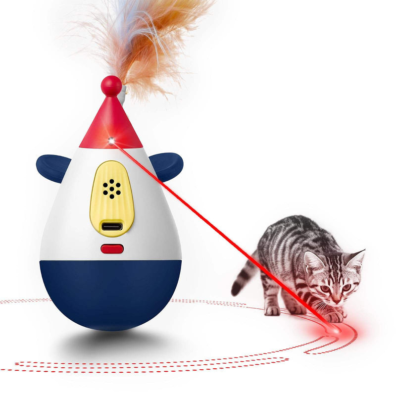 Automatic Interactive Cat Laser Toy, Rechargeable Motion Cat Toy with Rotating Laser, Indoor Exercise Toy for Cats and Kittens