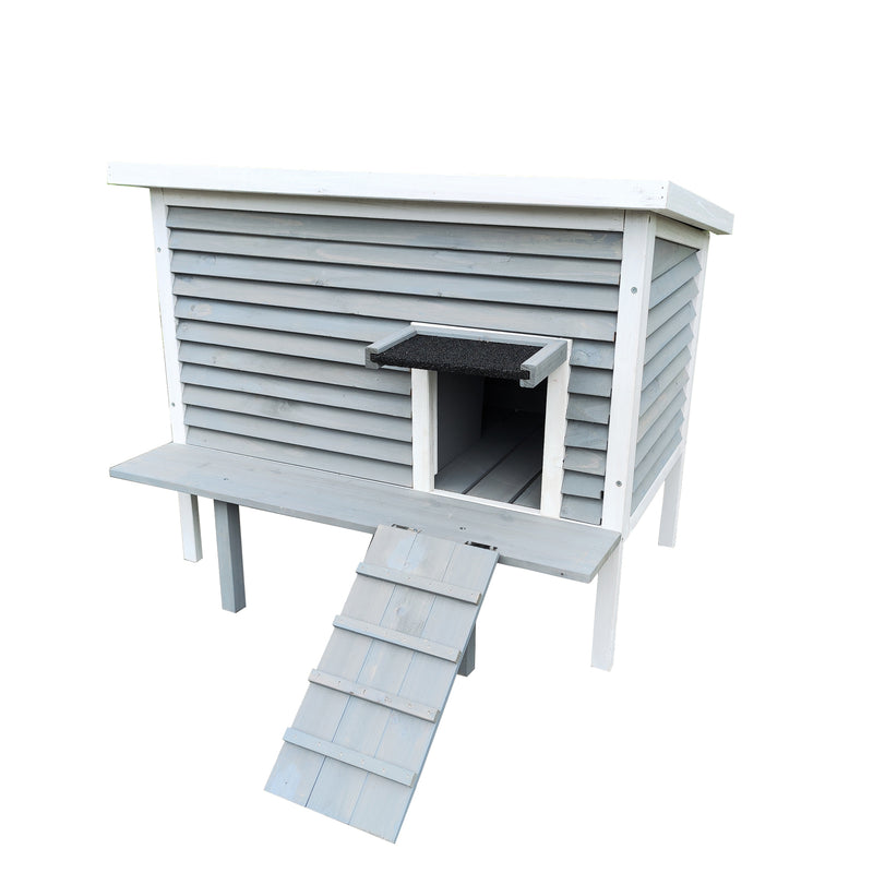 Outdoor Breathable Cat House for Outside Cats,Cat Shelter for Feral Cats with Escape Door,Porch Deck